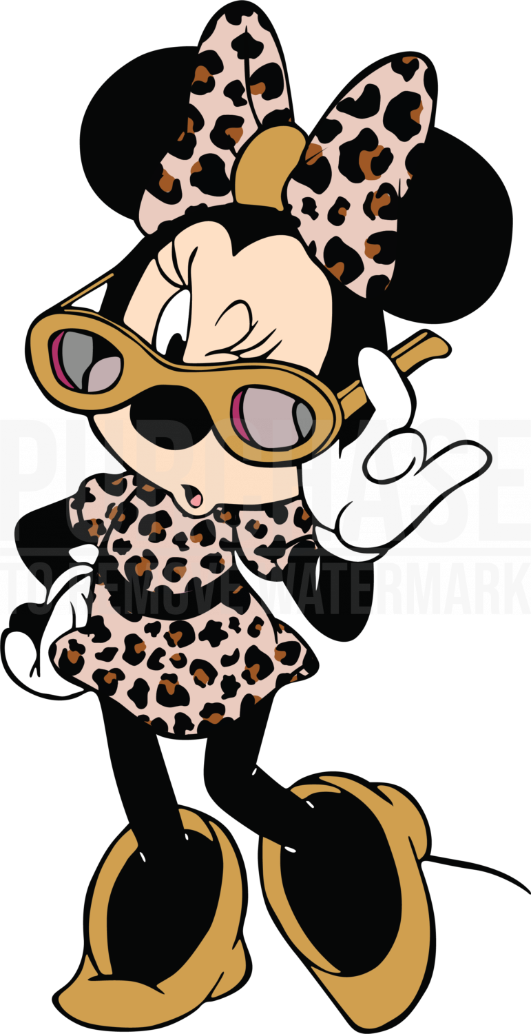 Leopard Minnie Mouse SVG, Minnie Gold SVG